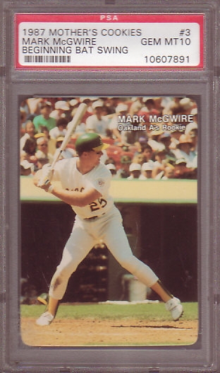 PSA 9 1987 Mother's Cookies Mark McGwire Batting Follow Through