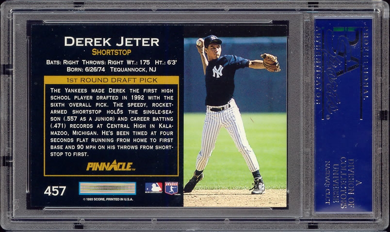 Derek Jeter 1st Round Draft Choice 1993 Pinnacle original 