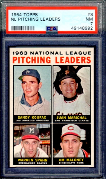 Lot of (22) 1966 Topps Baseball Cards - Inc. Bob Uecker, Jim Bunning, 1965  Pitching Leaders with Sandy Koufax!