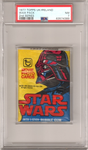1977 Topps Star Wars 1st Series 1 Blue Border Unopened Sealed Wax Pack EX 1 
