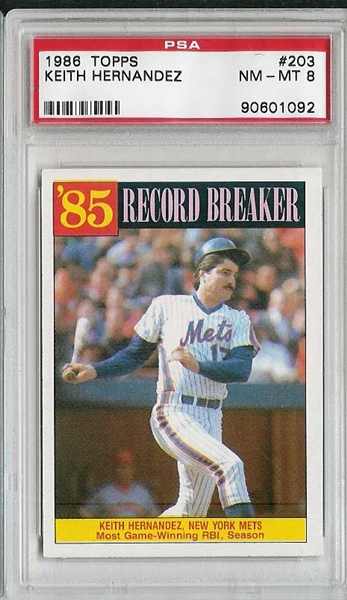 KEITH HERNANDEZ NEW YORK METS 11 X GOLD GLOVE PSA