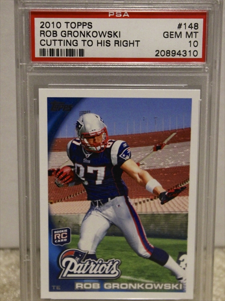 2010 Playoff Contenders 229 Rob Gronkowski Blue Jersey Autograph PSA 10 10