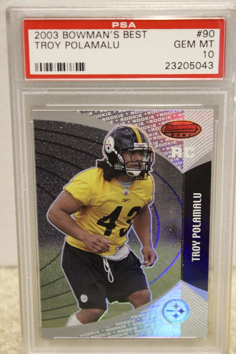 2003 Bowman's Best Blue #'ed/499 Troy Polamalu #90 Rookie HOF  Steelers