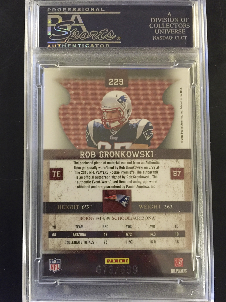 2010 Topps Leaping Catch SSP Rob Gronkowski RC Rookie Patriots PSA/DNA –  Diamond Legends Online