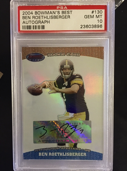 Autographed Pittsburgh Steelers Ben Roethlisberger 2004 Bowman