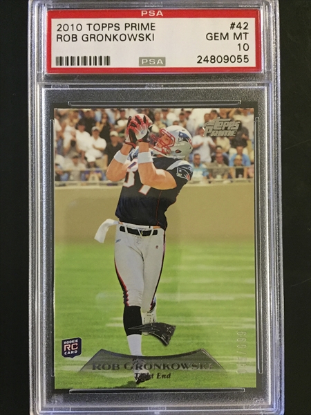 2010 Playoff Contenders 229 Rob Gronkowski Blue Jersey Autograph PSA 10 10