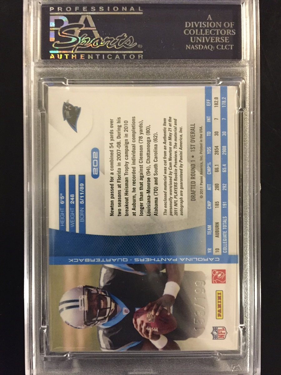 Cam Newton 2011 Score Signatures Rookie Auto Rc #315