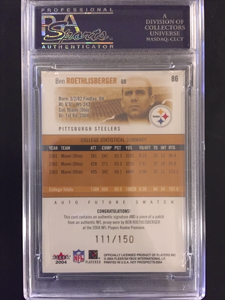 PSA Set Registry Digital Album: Will's Big Ben Rookie Set