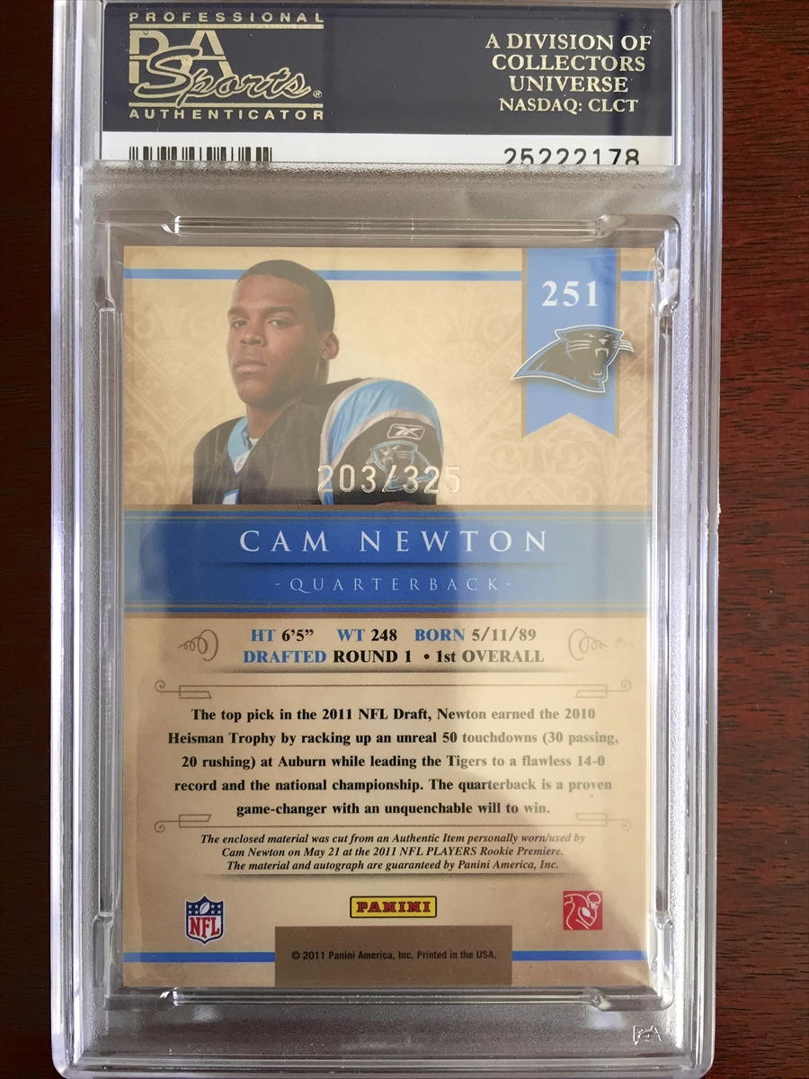 Lot Detail - 2011 Cam Newton Rookie Game Issued Jersey (PSA)