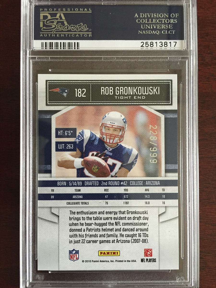 Lot Detail - 2010 Panini Plates & Patches Rob Gronkowski Rookie Jumbo NFL  Logo Patch Autograph #ed 1/1