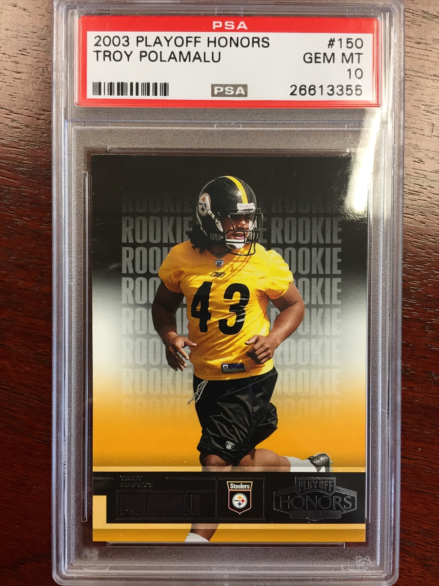 Autographed Troy Polamalu Steelers Football Slabbed Rookie Card