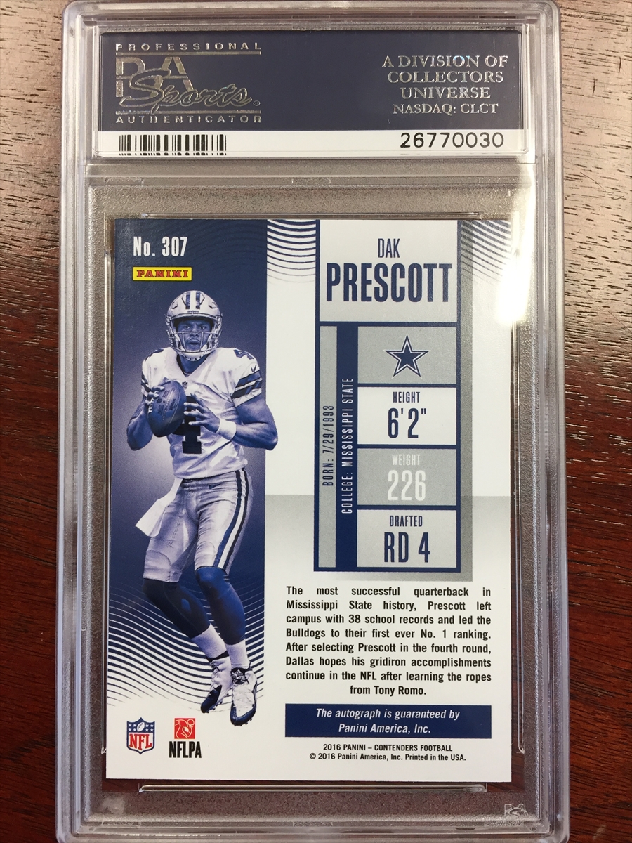 2016 Panini Collegiate Dak Prescott Rookie Mississippi State