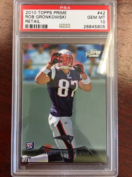 2010 Playoff Contenders 229 Rob Gronkowski Blue Jersey Autograph PSA 10 10