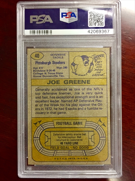 1972 Topps Football Mean Joe Greene Card 230 NFL Pittsburgh 