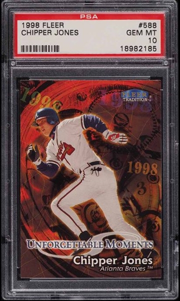 1998 Chipper Jones Fleer Baseball Card PSA 8