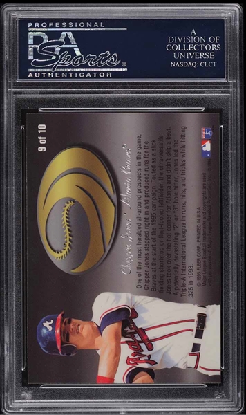 1996 LEAF STEEL CHIPPER JONES #33 ATLANTA BRAVES PSA 9 MINT 61639347 - AA  Mint Cards