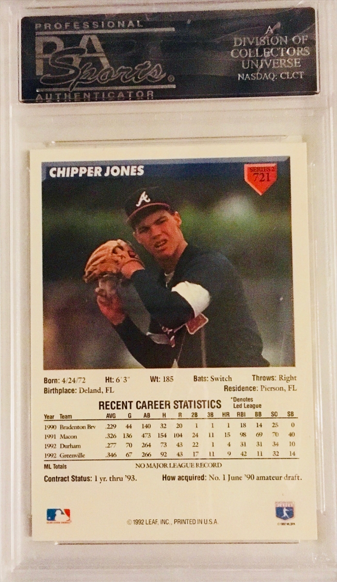 Chipper Jones Gallery  Trading Card Database