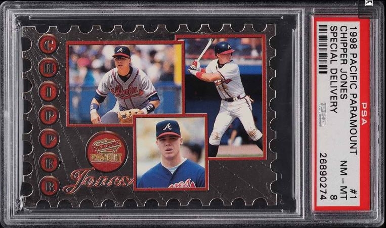 1996 Leaf Gold Stars #9 Chipper Jones #2392/2500 PSA 9