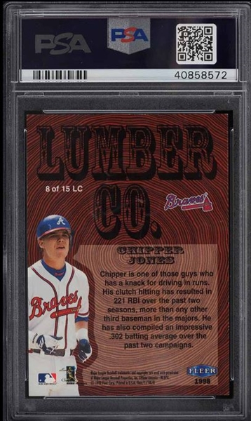 1998 Chipper Jones Fleer Baseball Card PSA 8