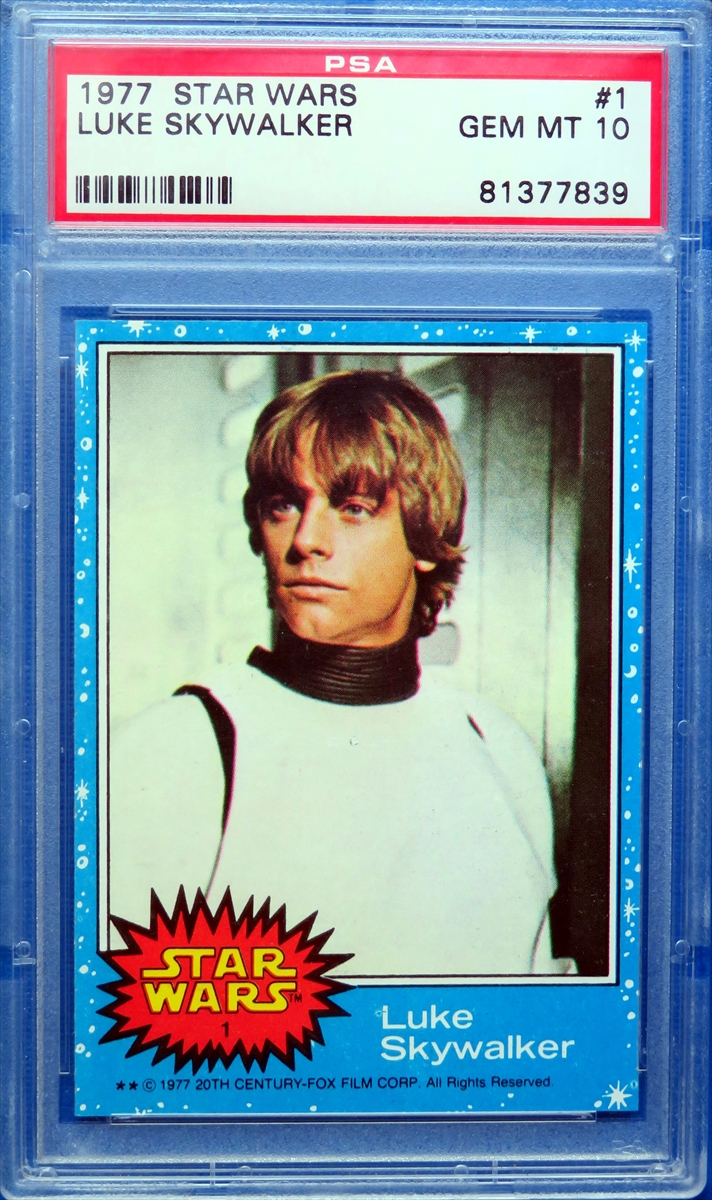 1977 luke skywalker trading card