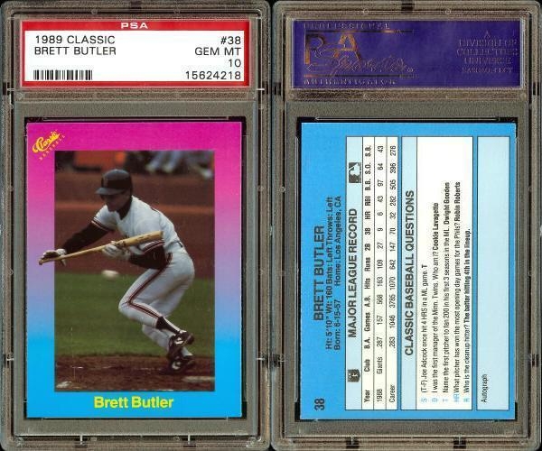 BRETT BUTLER 1989 DONRUSS AUTOGRAPHED SIGNED AUTO BASEBALL CARD