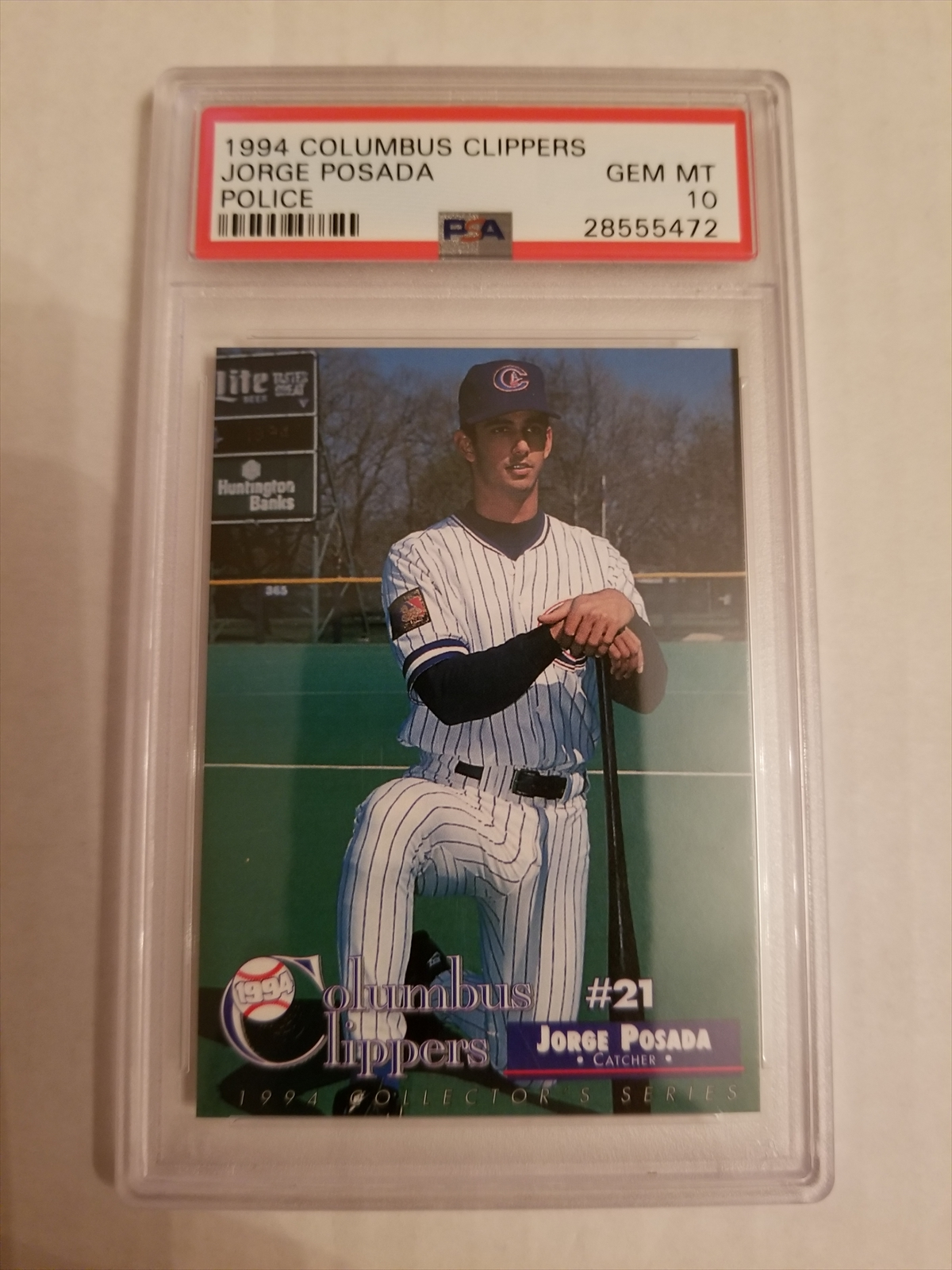 Jorge Posada 1996 Rookie Game Used Yankees Columbus Clippers Minor Lea —  Showpieces Sports