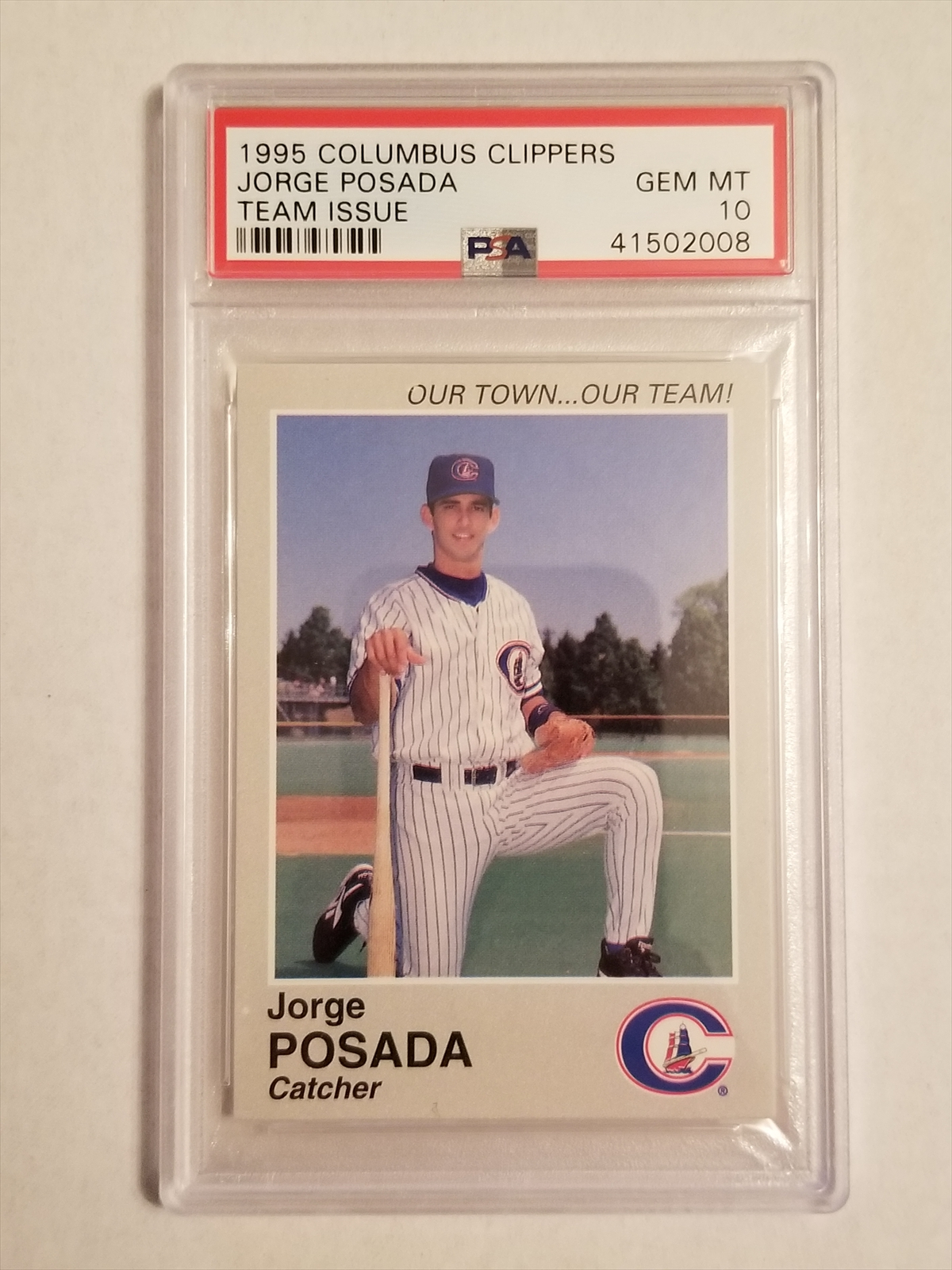 Jorge Posada 1996 Rookie Game Used Yankees Columbus Clippers Minor League  Jersey