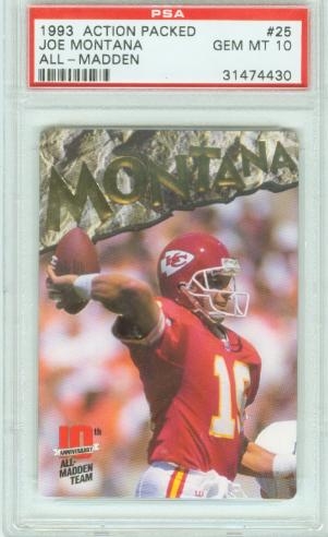 1993 Action Packed All-Madden #25 Joe Montana - NM-MT