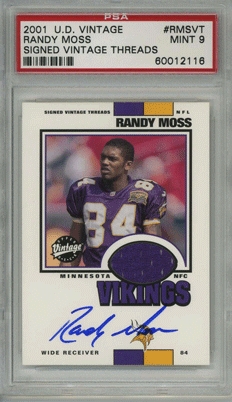 2001 PACIFIC IMPRESSIONS (FB) Randy Moss SP BLACK-BACK CANVAS  "CARD" #75 HOF'er