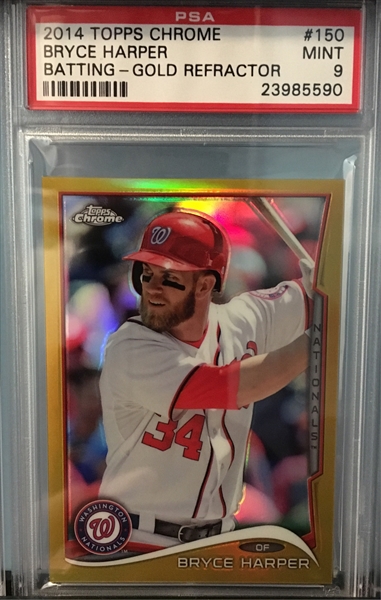 Bryce Harper 2014 Topps Chrome Blue Refractor #150 Price Guide