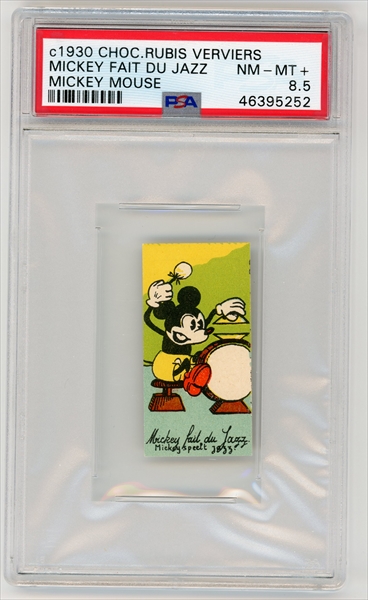 1930 Chocolaterie Rubis Verviers Mickey Mouse MICKEY VA VOIR MINNIE PSA 8 NM-MT 