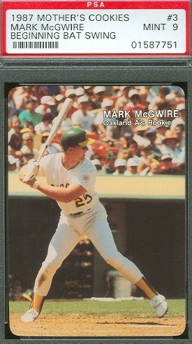 Mark McGwire Autographed Mother's Cookies Oakland A's 4-Card Strip