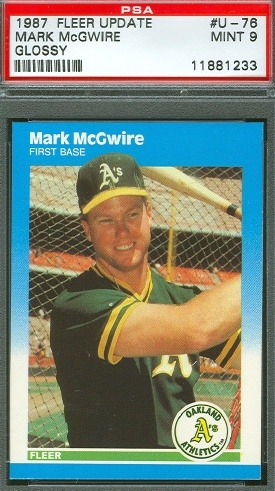 PSA 9 1987 Mother's Cookies Mark McGwire Batting Follow Through