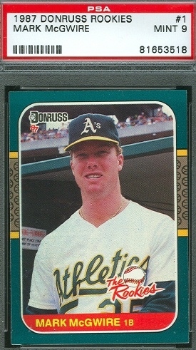 PSA 9 1987 Donruss Highlights Mark McGwire