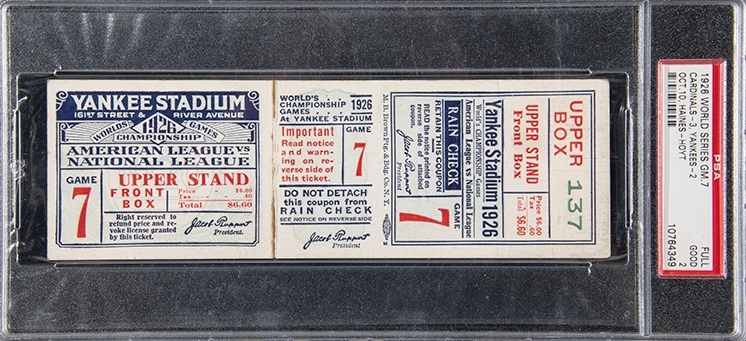 Original 1955 World Series Ticket Stub Game 7