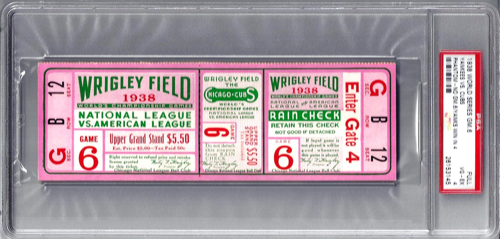 1906 World Series Game (3) full ticket