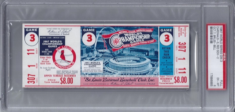 Lot Detail - 2006 WORLD SERIES (CARDINALS/TIGERS) PAIR OF FULL TICKETS -  GAME 2 @ DET (PSA MINT 9) AND GAME 5 TICKET USED FOR GAME 4 @ STL (RAIN  DELAY)(PSA NM-MT 8)