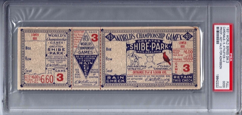 Lot Detail - 2006 WORLD SERIES (CARDINALS/TIGERS) PAIR OF FULL TICKETS -  GAME 2 @ DET (PSA MINT 9) AND GAME 5 TICKET USED FOR GAME 4 @ STL (RAIN  DELAY)(PSA NM-MT 8)