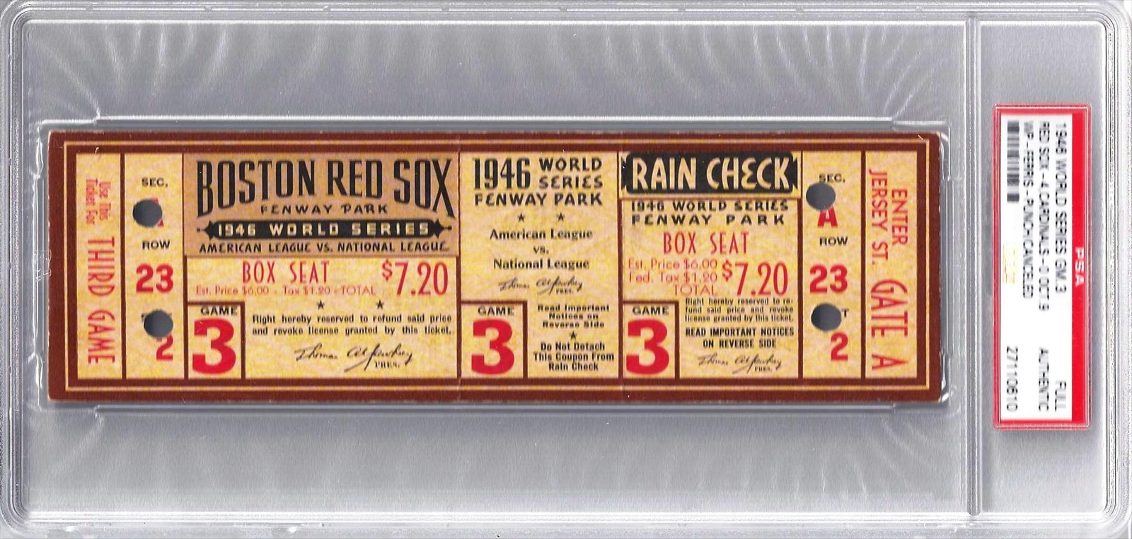 1906 World Series Game (3) full ticket