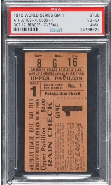 Extremely Scarce 1903 World Series Game Three ticket stub