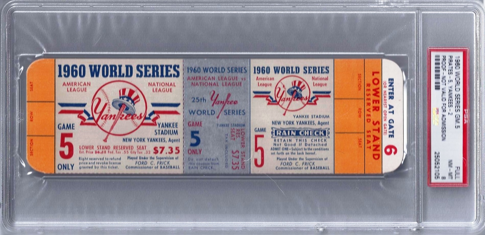 Lot Detail - 1958 WORLD SERIES GAME 4 YANKEES FULL PROOF TICKET - PSA  AUTHENTIC