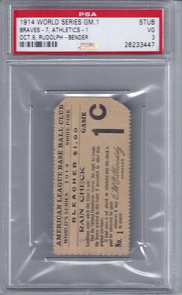 1999 World Series Ticket Stub Game 3 PSA 7