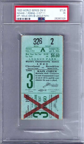 1908 World Series Game (3) ticket stub