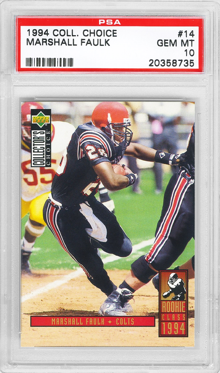 Marshall Faulk 1994 Topps Stadium Club Autograph Rookie Card #327