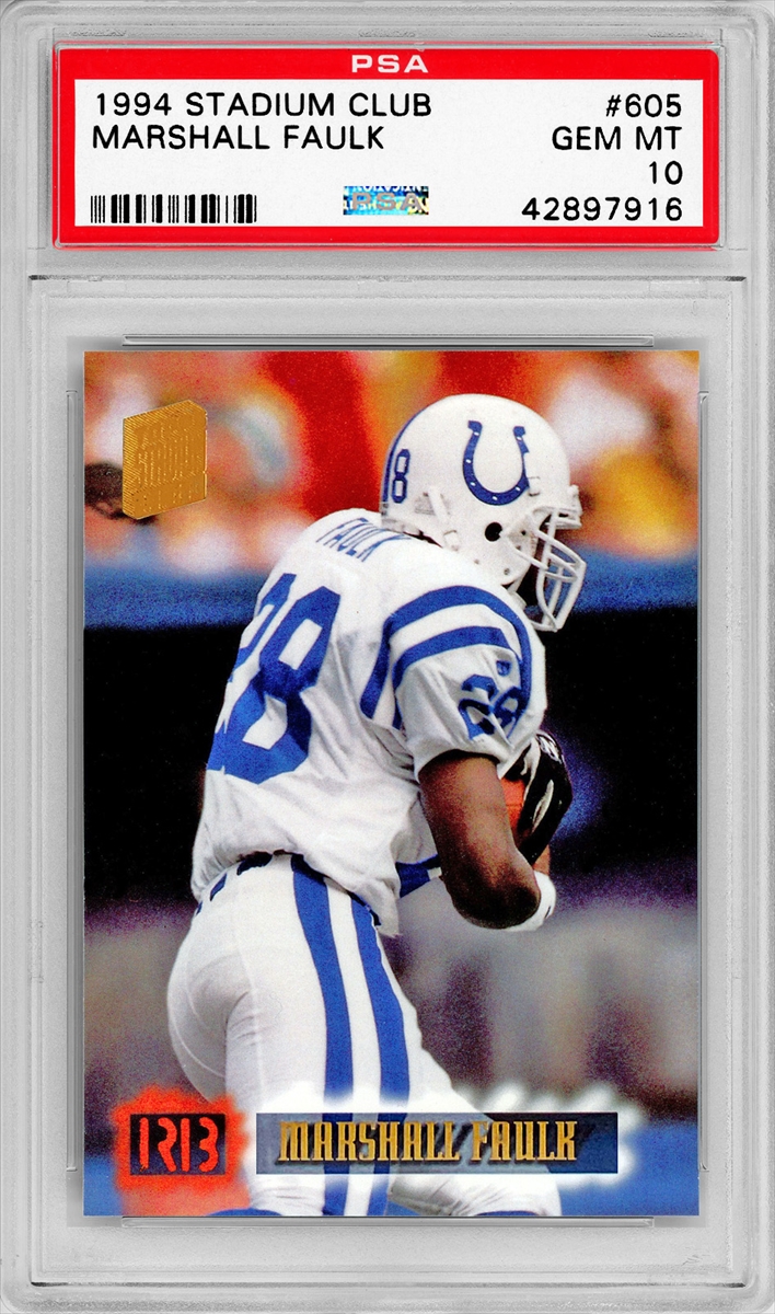 Marshall Faulk 1994 Topps Stadium Club Autograph Rookie Card #327