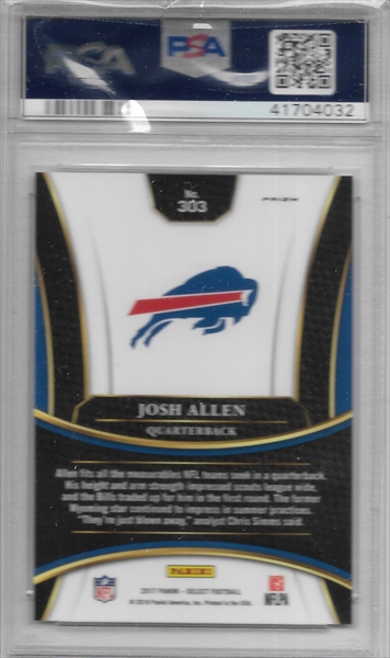 Josh Allen 2018 Panini Contenders Draft Picks College Playoff Ticket #103  Autograph #9/15 (PSA 9)