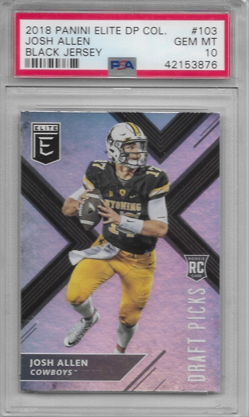 2018 Panini Elite DP Black Jersey ROOKIE RC Josh Allen #103 SGC 9.5 Mint