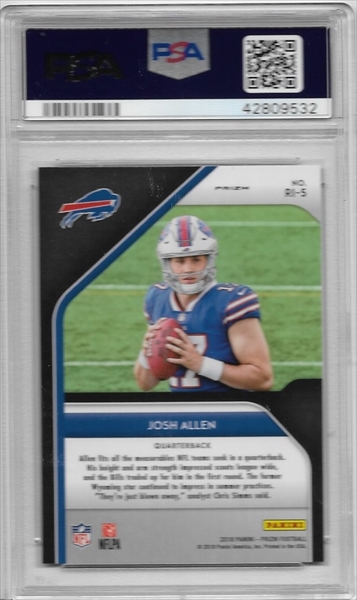 Josh Allen 2018 Panini Contenders Draft Picks College Playoff Ticket #103  Autograph #9/15 (PSA 9)