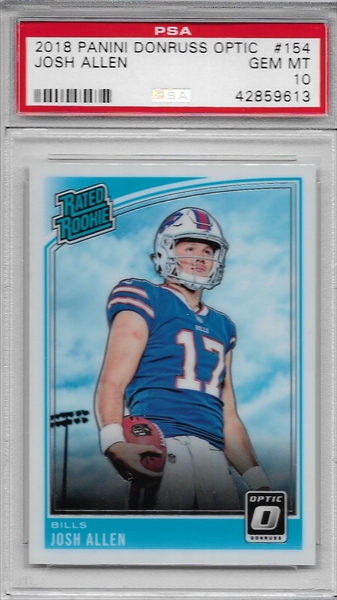 2018 Panini Elite Draft #103 Josh Allen Rc White Jersey Psa 8