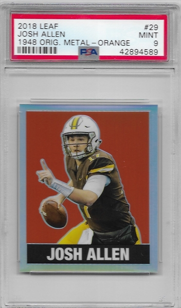 2018 Panini Certified Freshman Fabrics Mirror Signatures Gold #204 Josh  Allen Signed Patch Rookie Card (#15/25) - BGS GEM MINT 9.5, Beckett 10 -  Pop 4 on Goldin Auctions